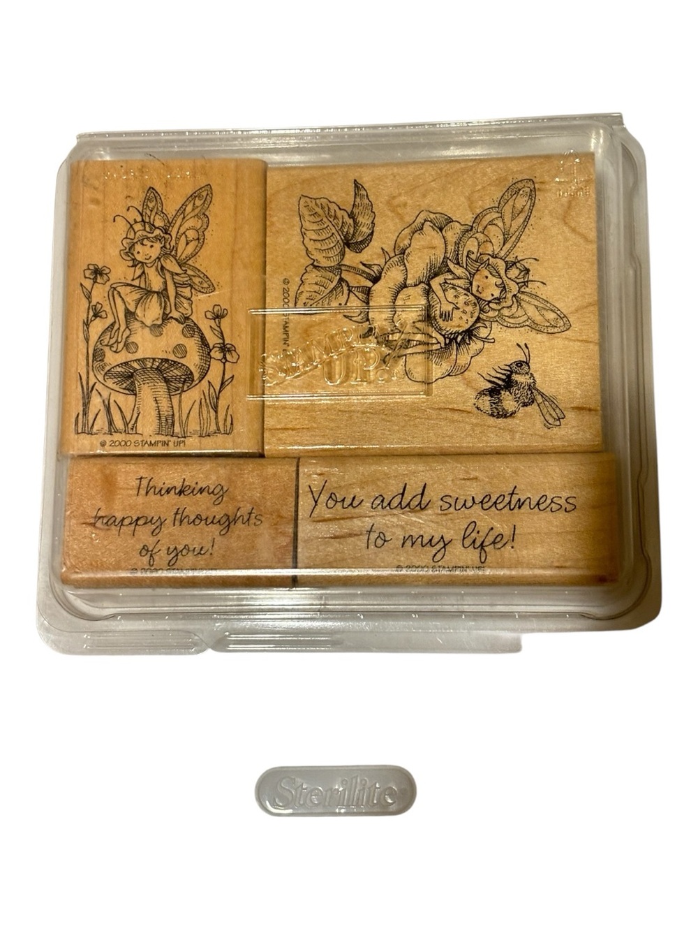 Stampin' Up! Wood Stamp Set - Fairy & Bee Designs Retired set from 2000